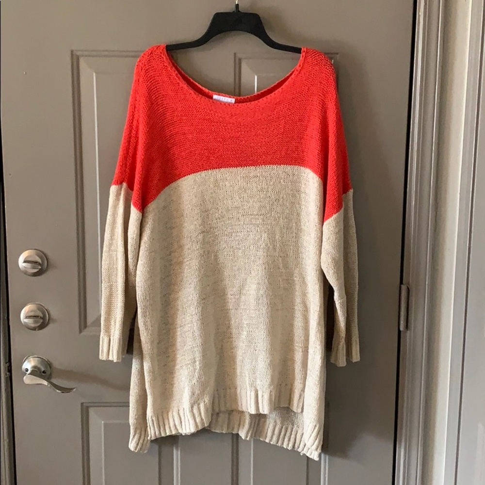 Joseph A. High-low color block sweater
